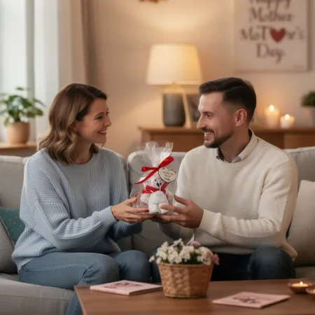 Ręcznik ułożony na kształt misia prezent na Dzień Mamy z personalizacją